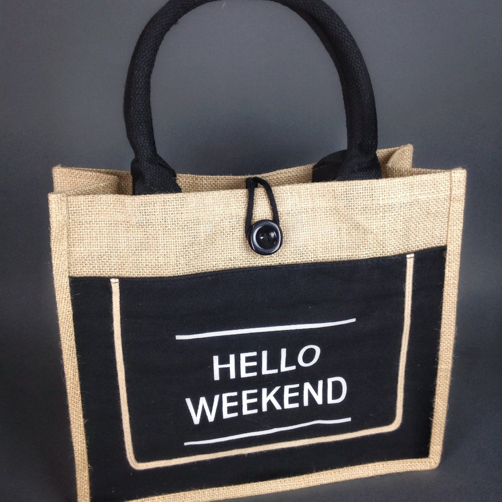 Linen Burlap Bag Perfect For A Summer Stroll